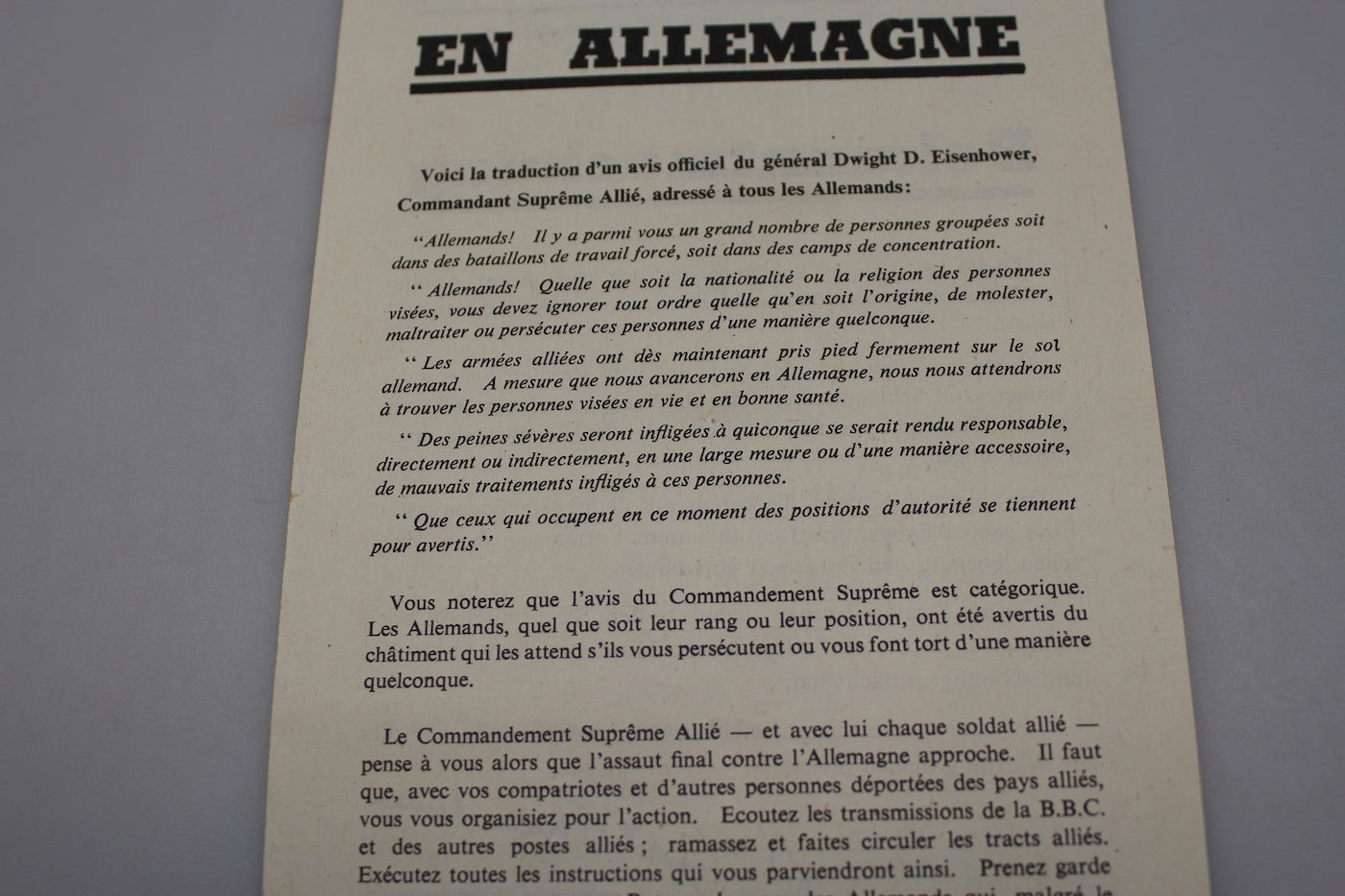 Volantino propaganda Alleata