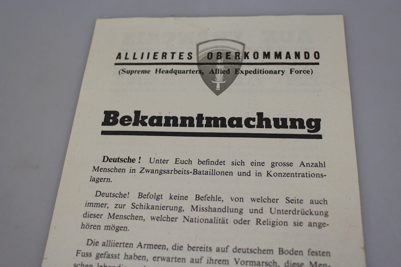 Volantino propaganda Alleata