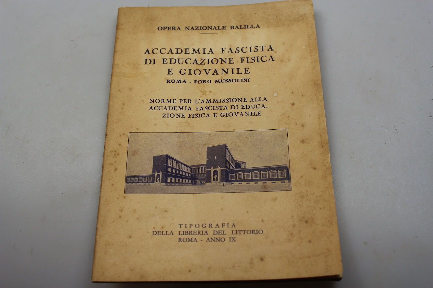 Pubblicazione ONB - Foro Mussolini -IX° E.F.
