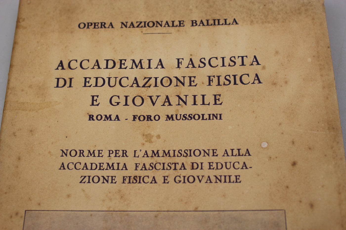 Pubblicazione ONB - Foro Mussolini -IX° E.F.