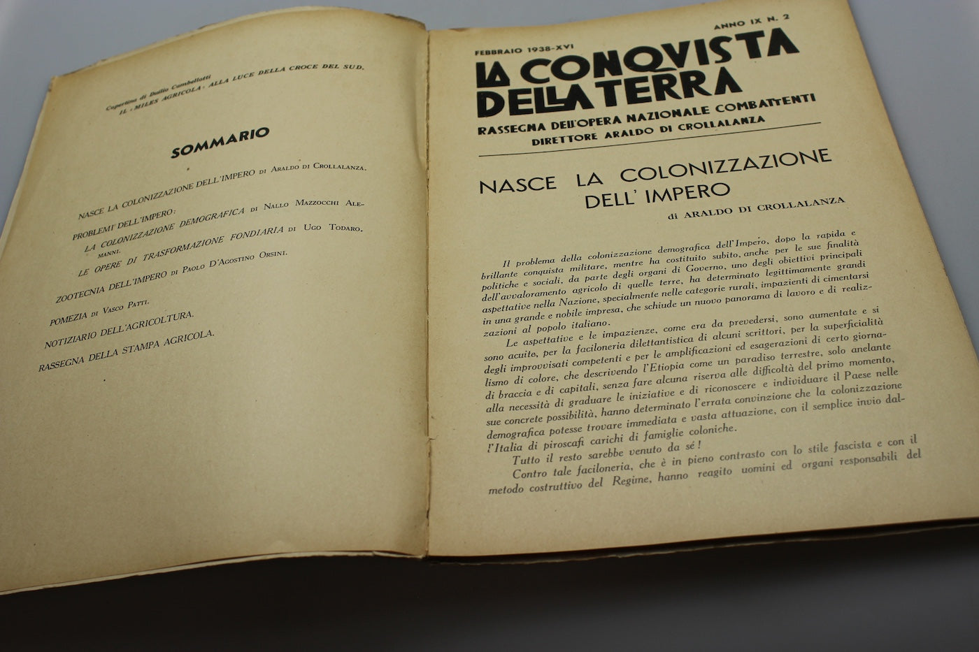 "La conquista della terra" a cura ONC 2/1938