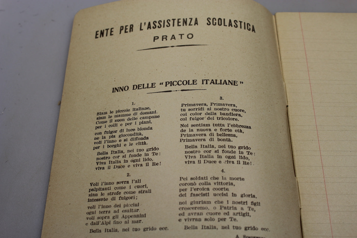 Quaderno scolastico del Ventennio
