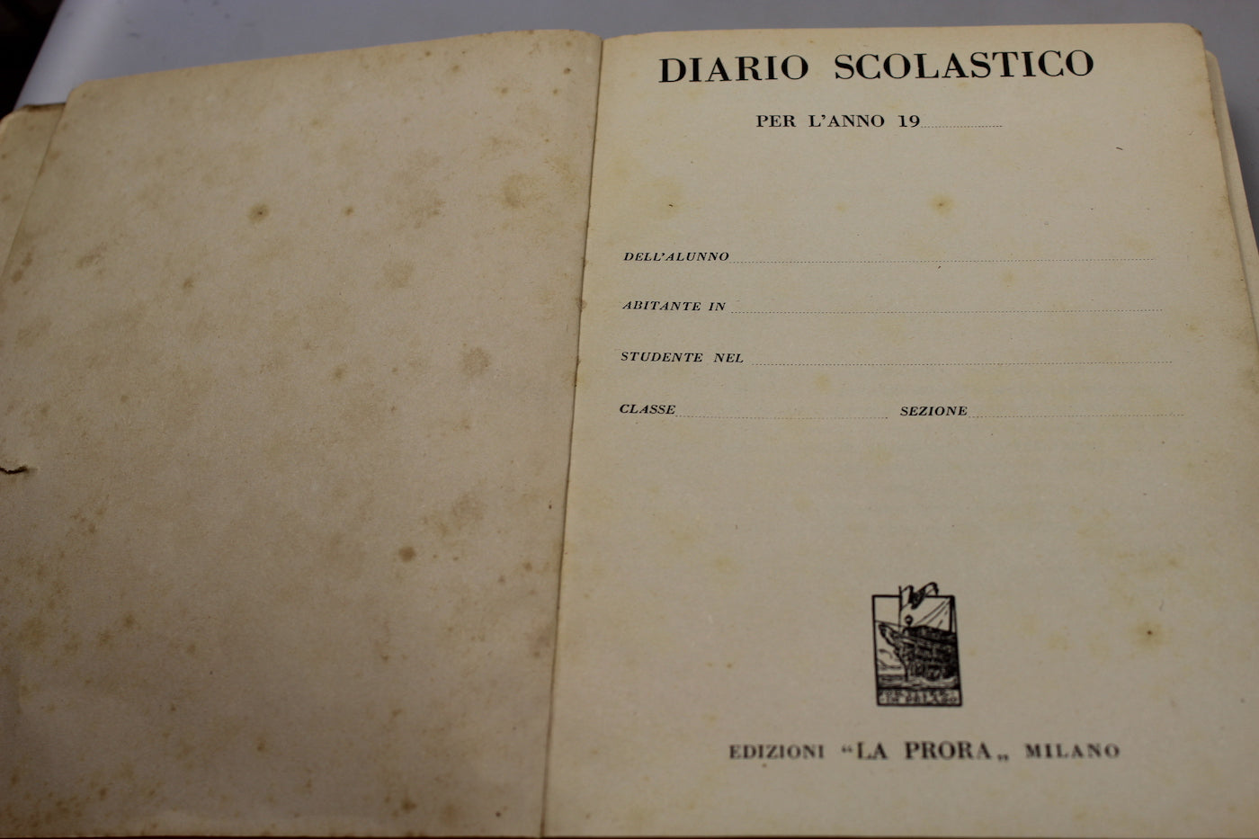 Diario scolastico Ventennio