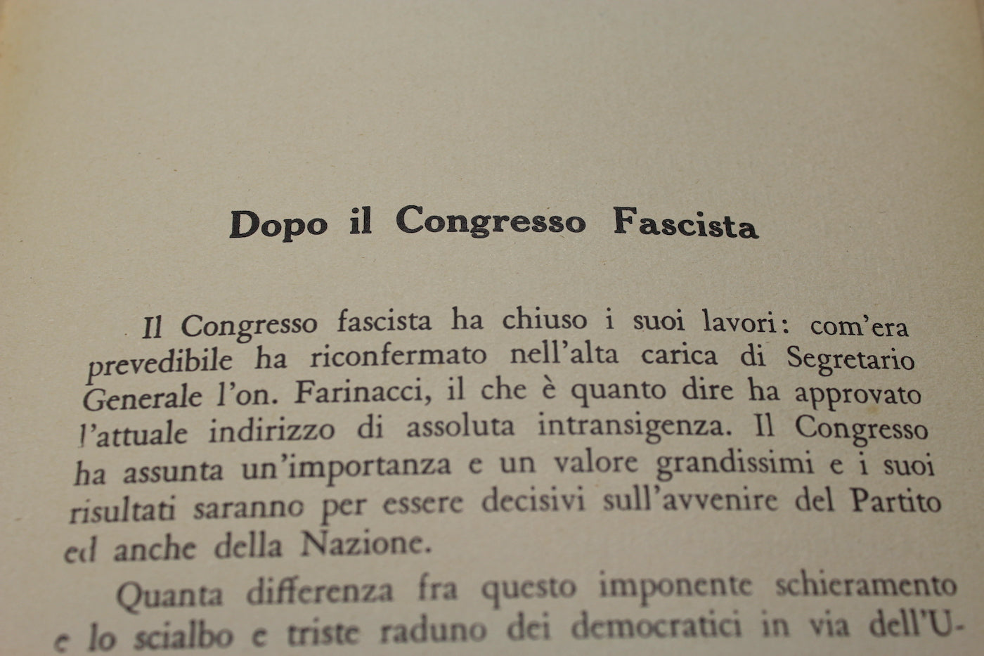 "Idee ed eventi fascisti" Anno I° - II° e III°