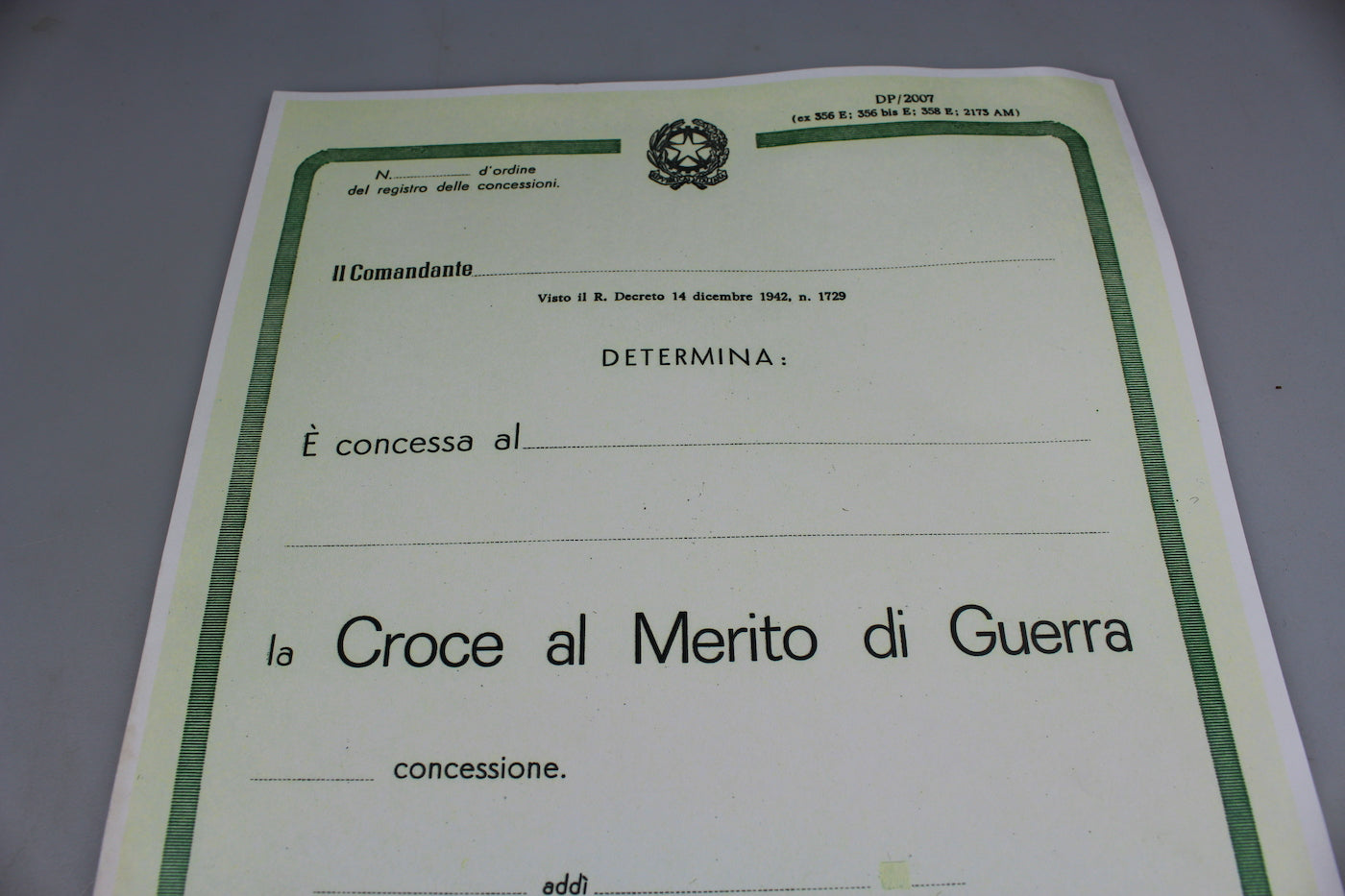 Croce al Merito di Guerra, consegnata nel dopo guerra
