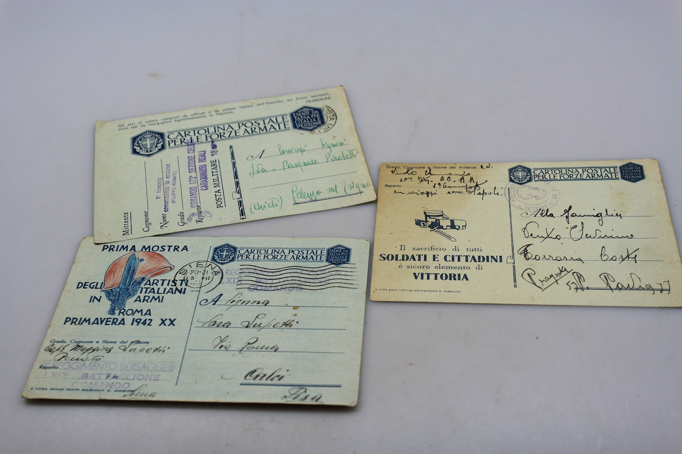 # 3 cartoline postali FFAA