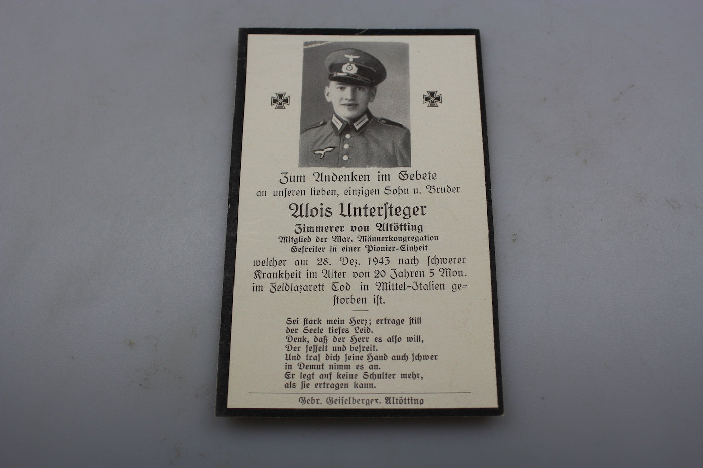 Sterbebilder Italia Centrale 28/12/43