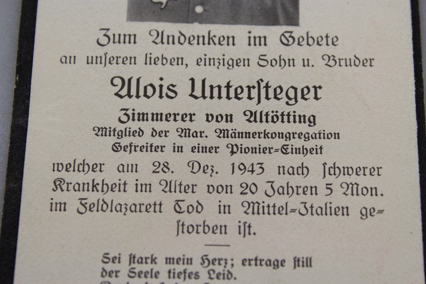 Sterbebilder Italia Centrale 28/12/43
