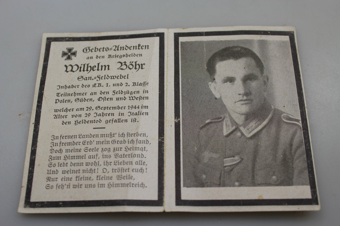 #2 Sterbebilder WH caduti in Italia nel 1944
