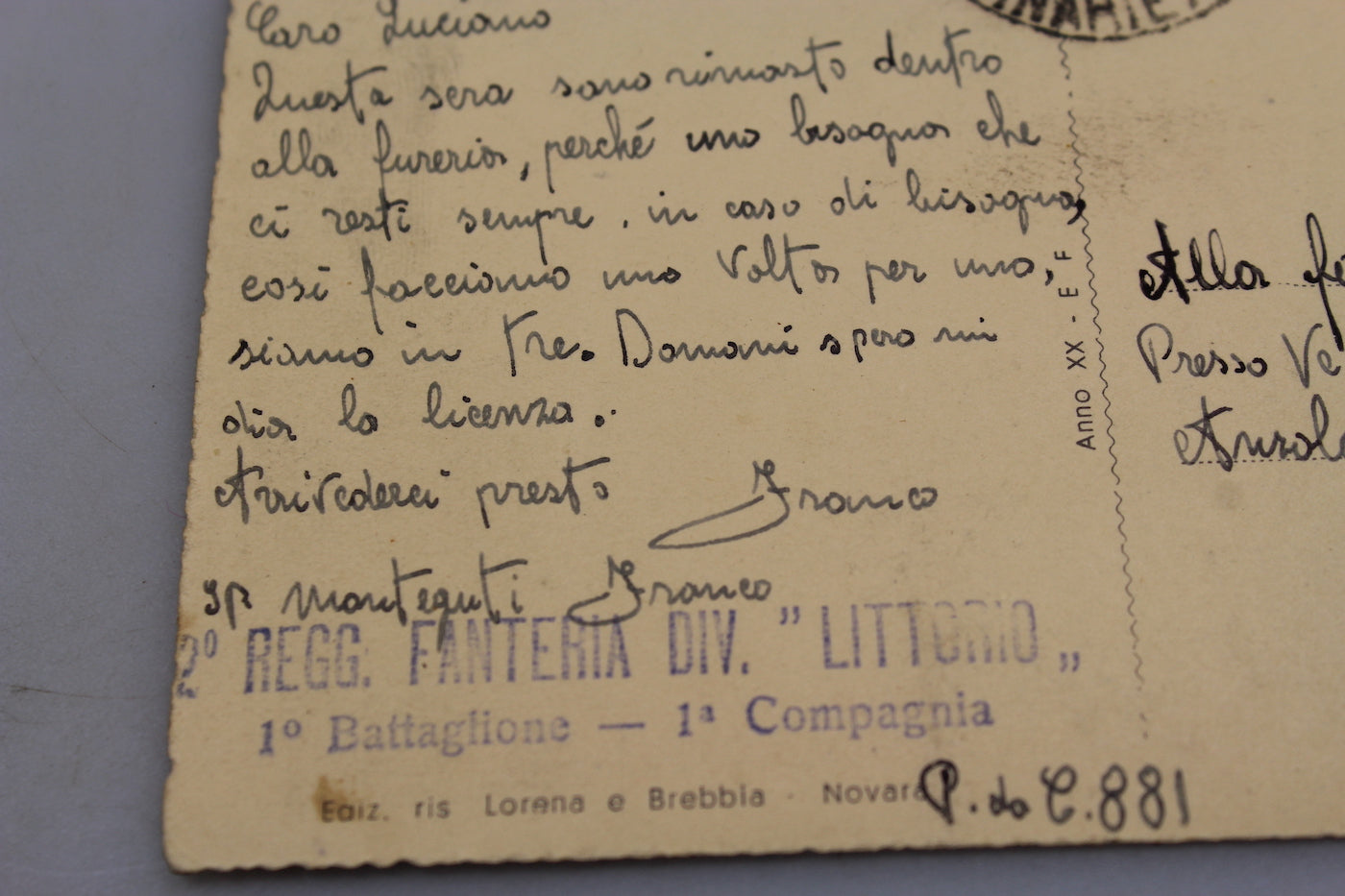 Coppia cartoline Furiere RSI