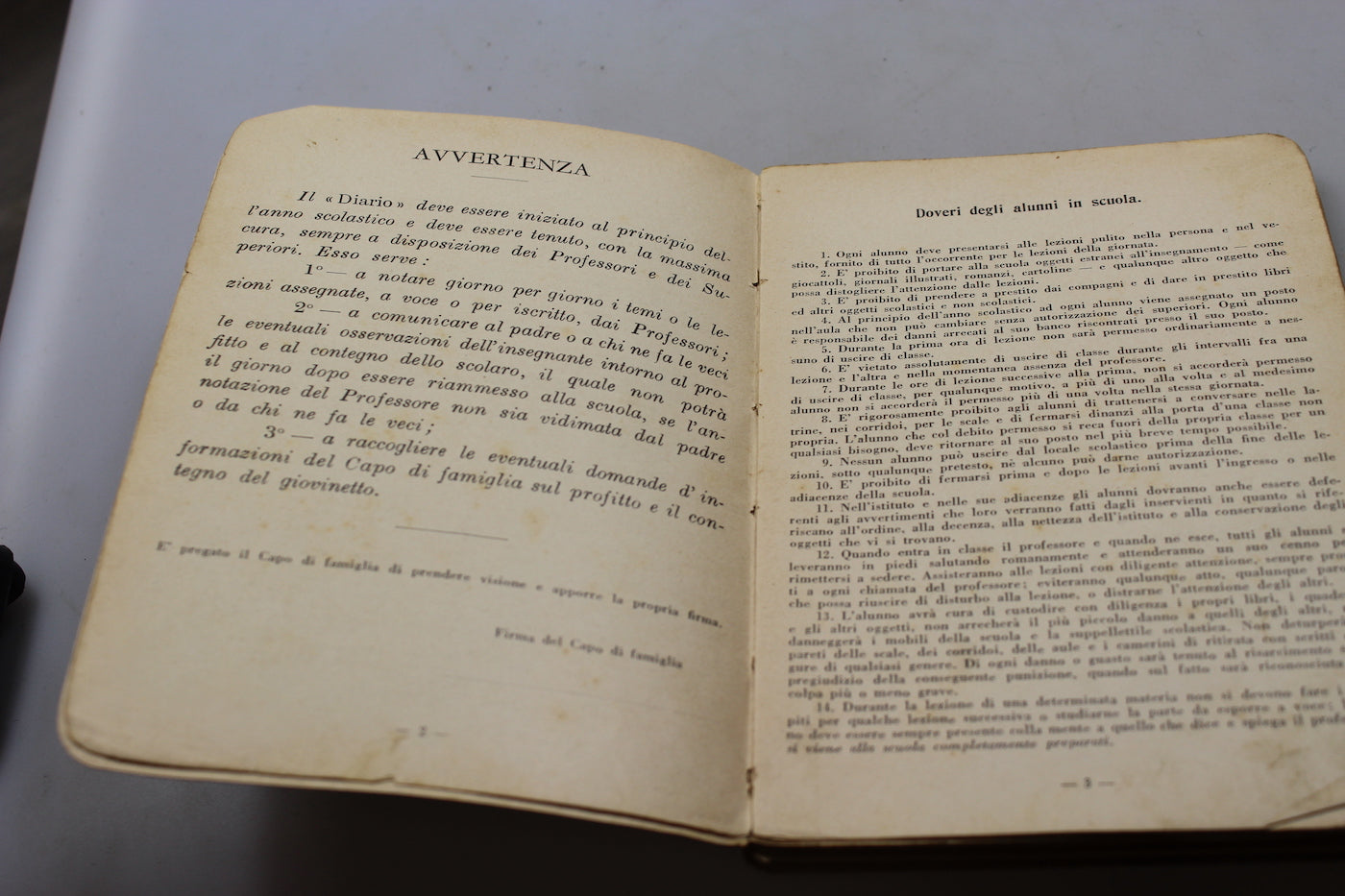 Diario Scolastico 1938 -XVI° E.F.