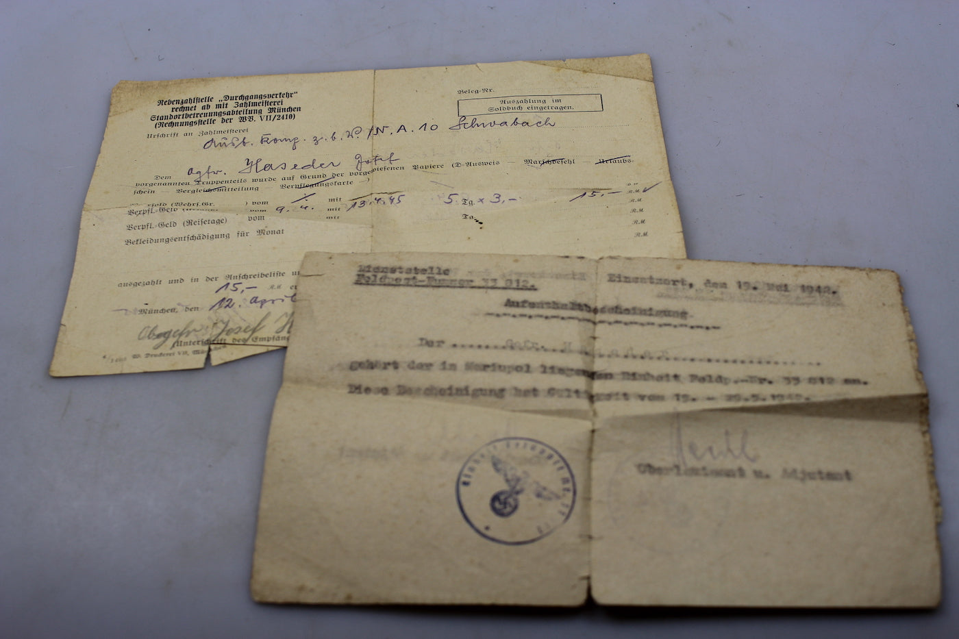 Konvolut documenti WW2