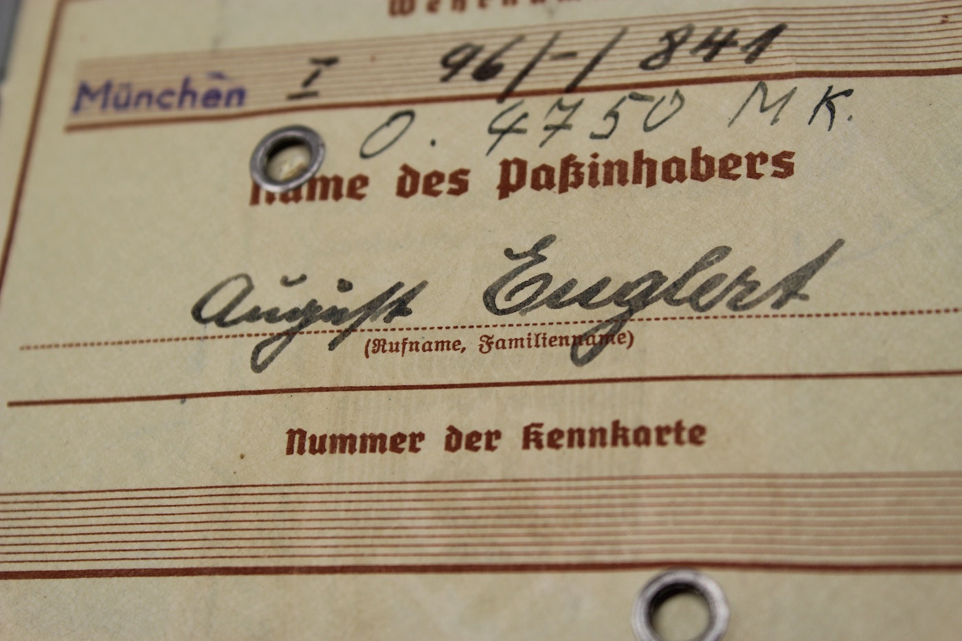 Wehrpass Kriegsmarine con piastrino di riconoscimento WW1
