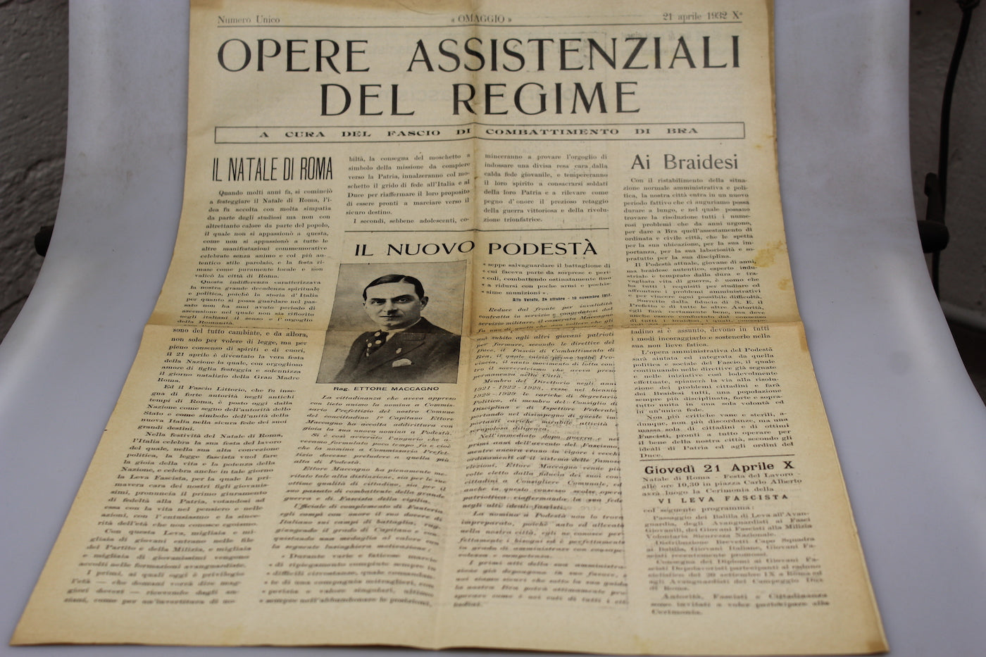 #3 copie del "Opere assistenziali del Regime" 21/4/1932