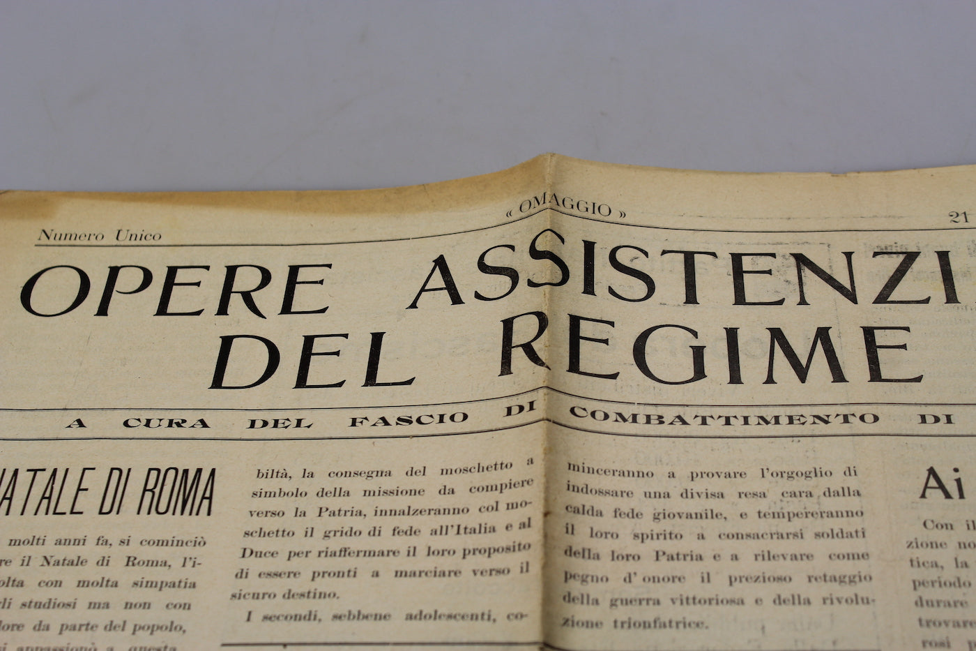 #3 copie del "Opere assistenziali del Regime" 21/4/1932