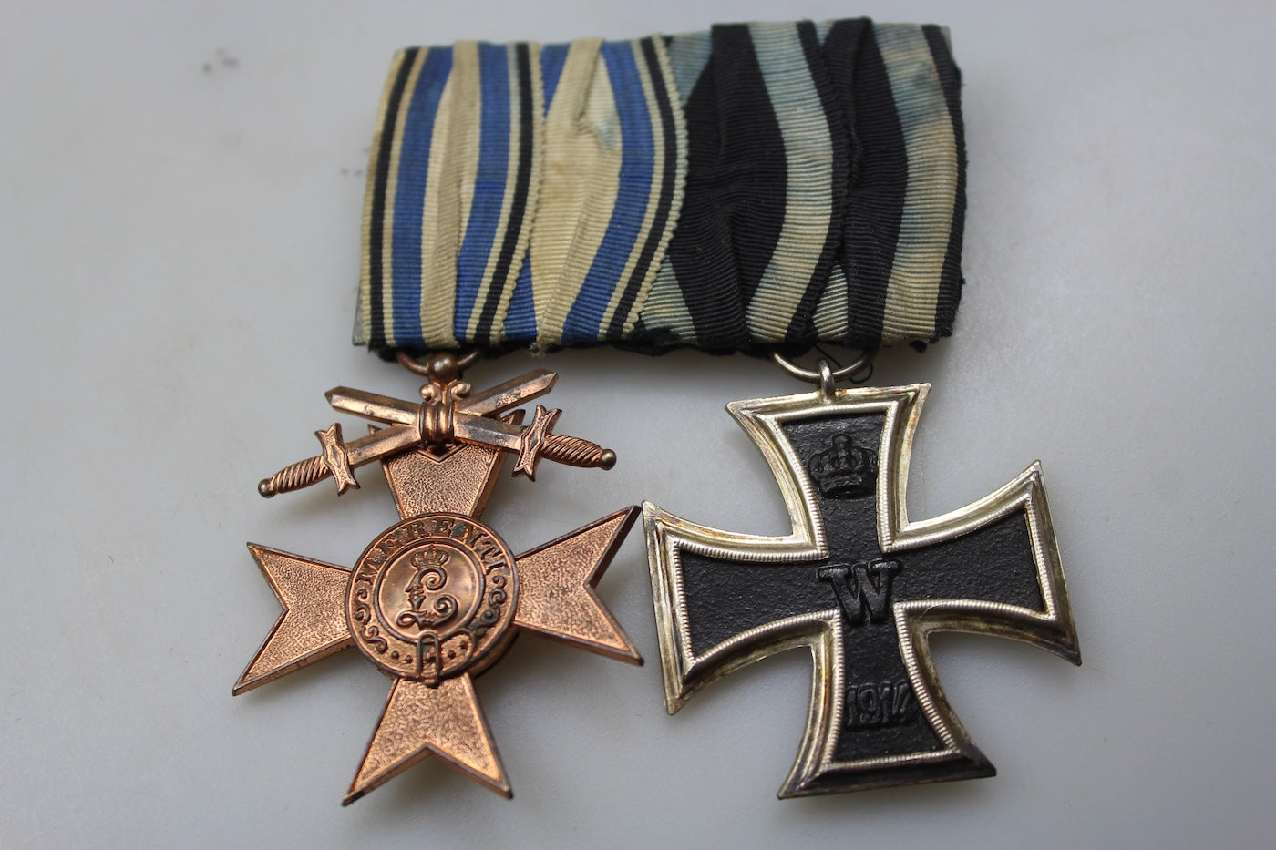 Spange con due decorazioni WW1