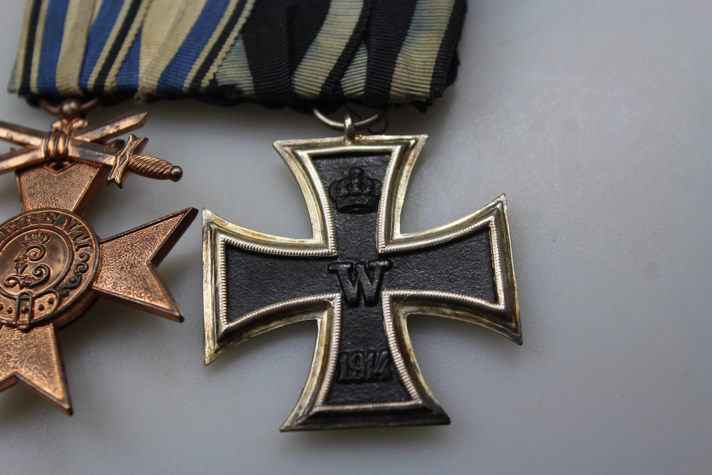 Spange con due decorazioni WW1