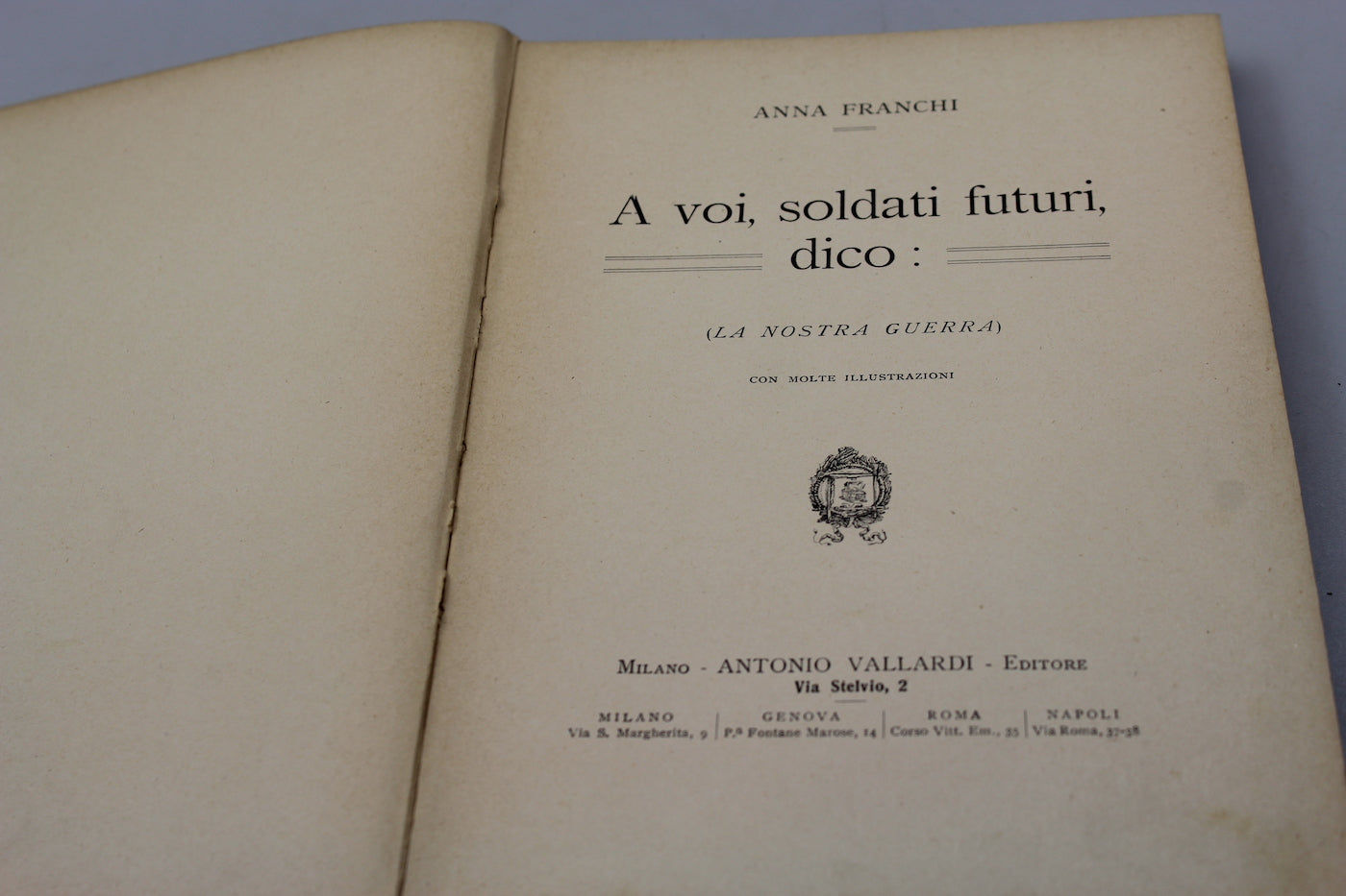 "A voi Soldati futuri dico: La Nostra guerra" - Anna Franchi - 1916