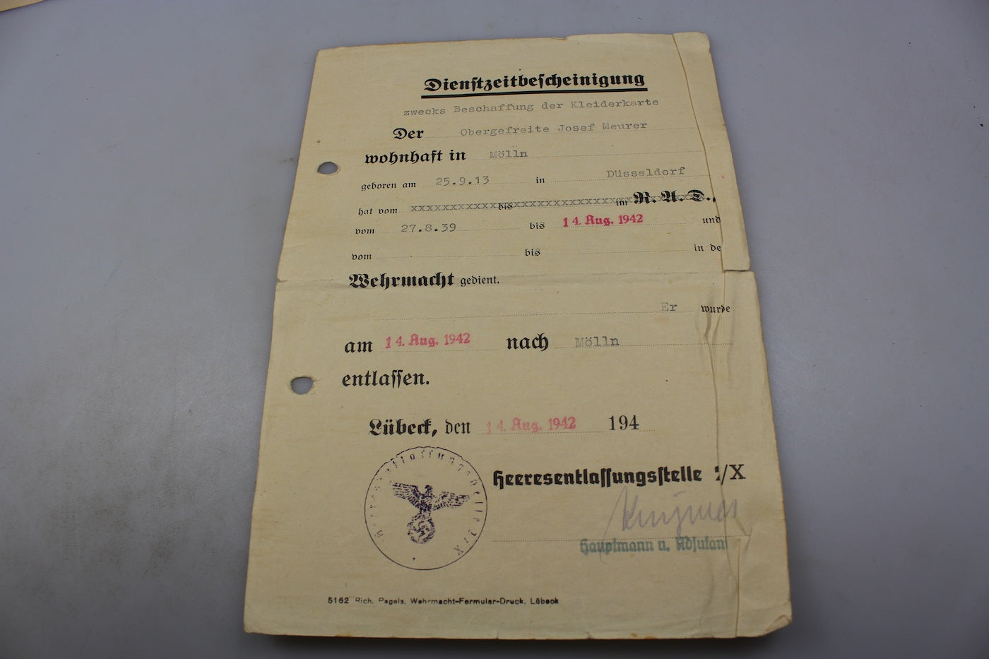 Coppia attestati Obergefreiter
