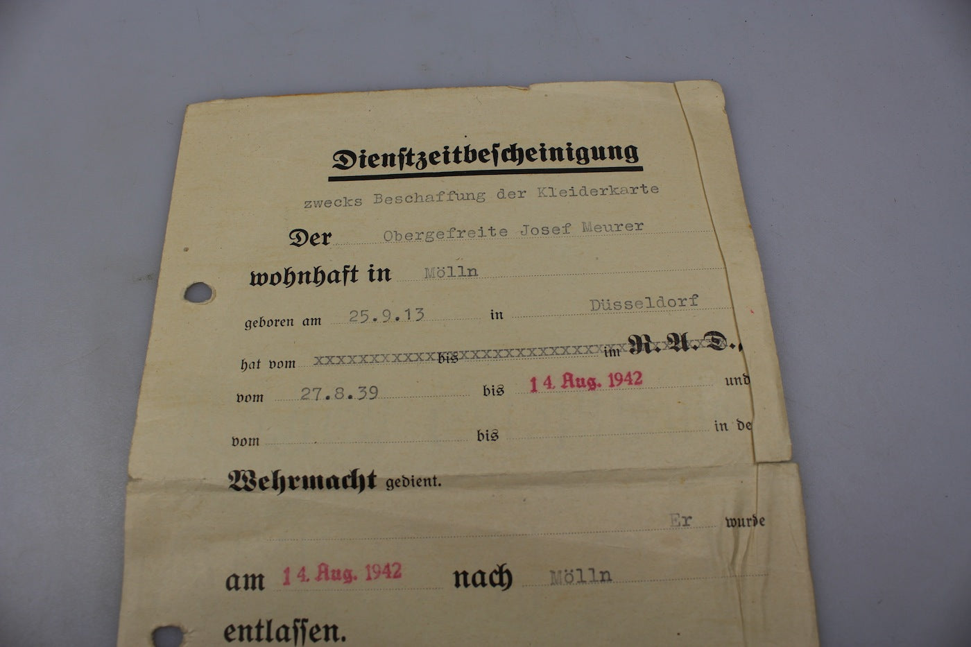 Coppia attestati Obergefreiter