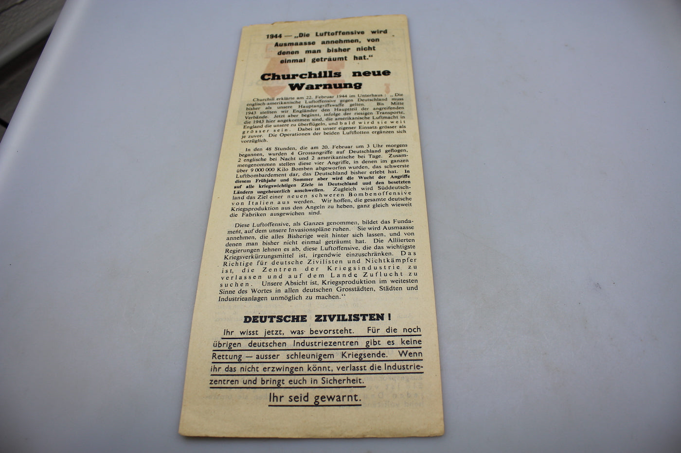 Volantino di propaganda anti-nazi