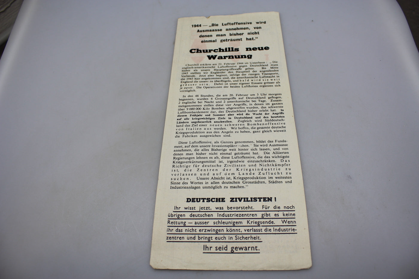 Volantino Alleato WW2 di propaganda anti-nazi