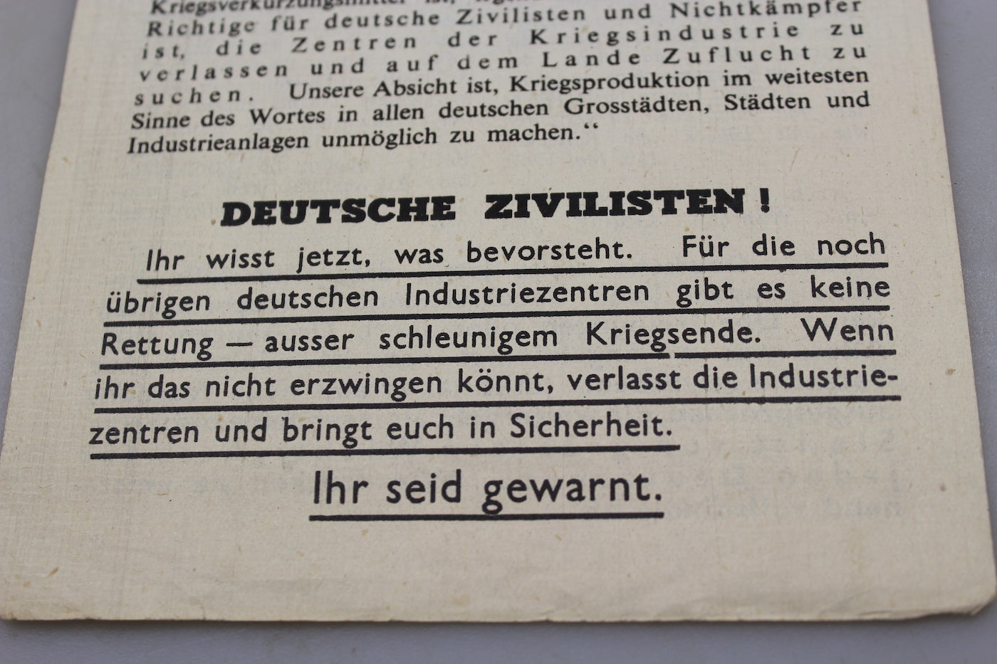Volantino Alleato WW2 di propaganda anti-nazi