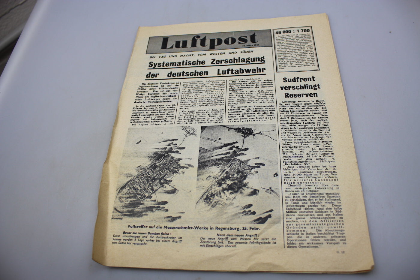 "Luftpost" Giornale Alleato di propaganda Anti-Nazi - 1944