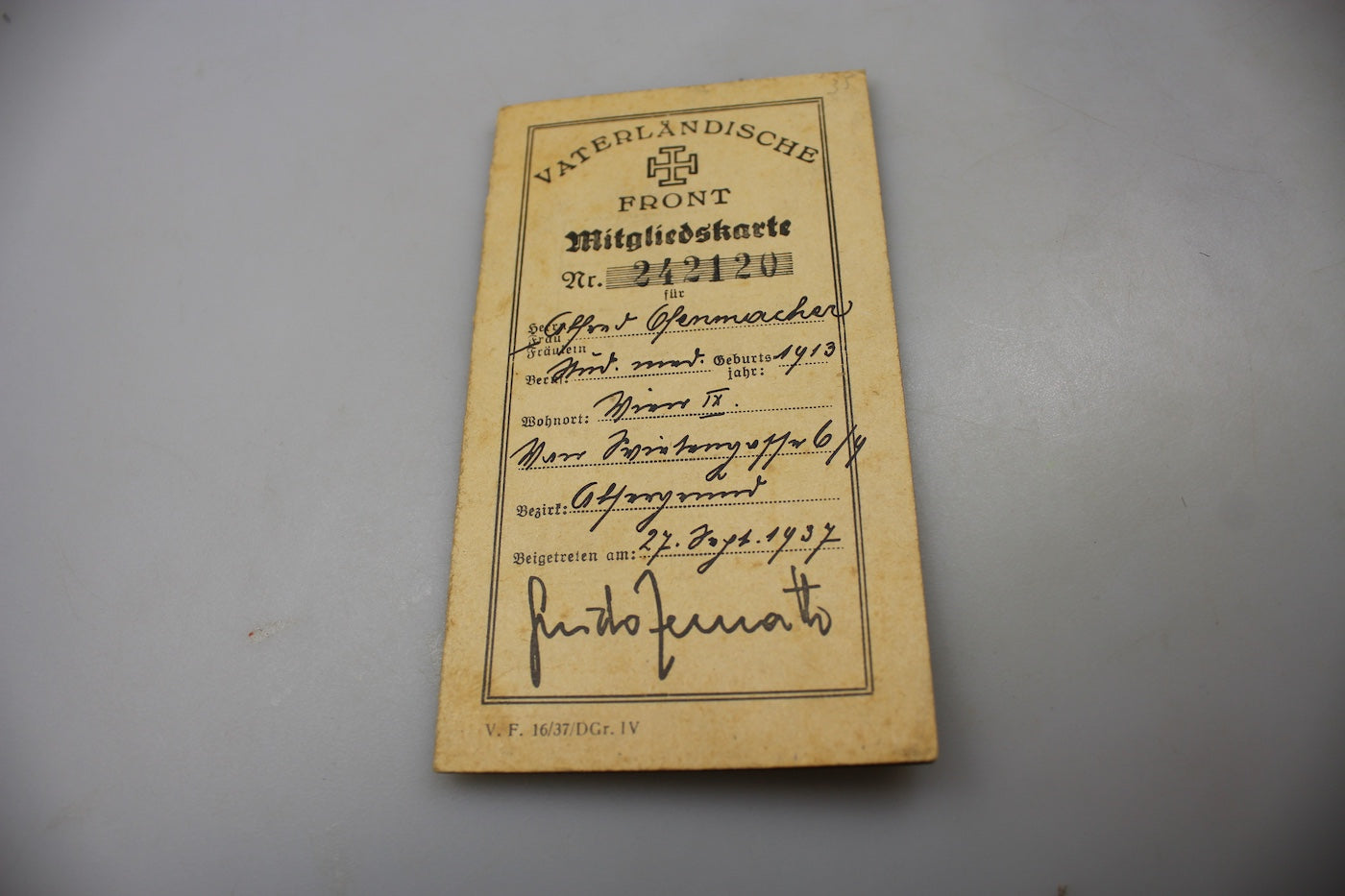 Arbeitsbuch + Vaterlandische Front anni 30/40