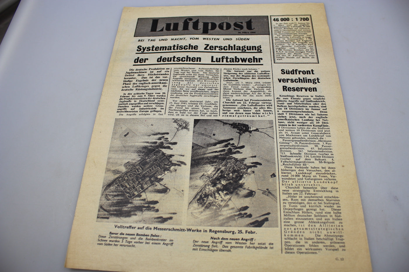 “Luftpost”; – 10 Marzo 1944 – Giornale di propaganda Alleato
