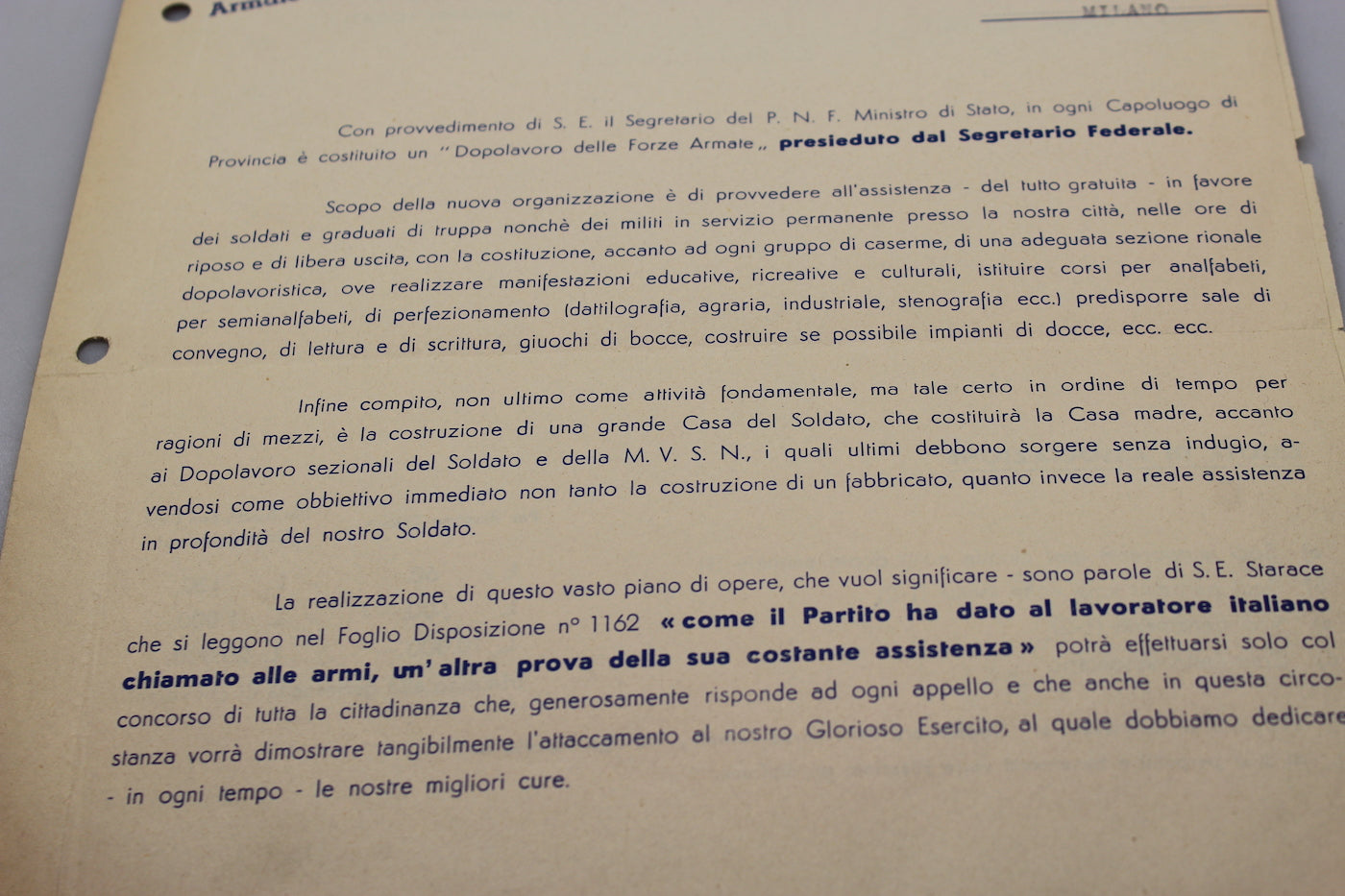 Missiva/circolare OND - Milano