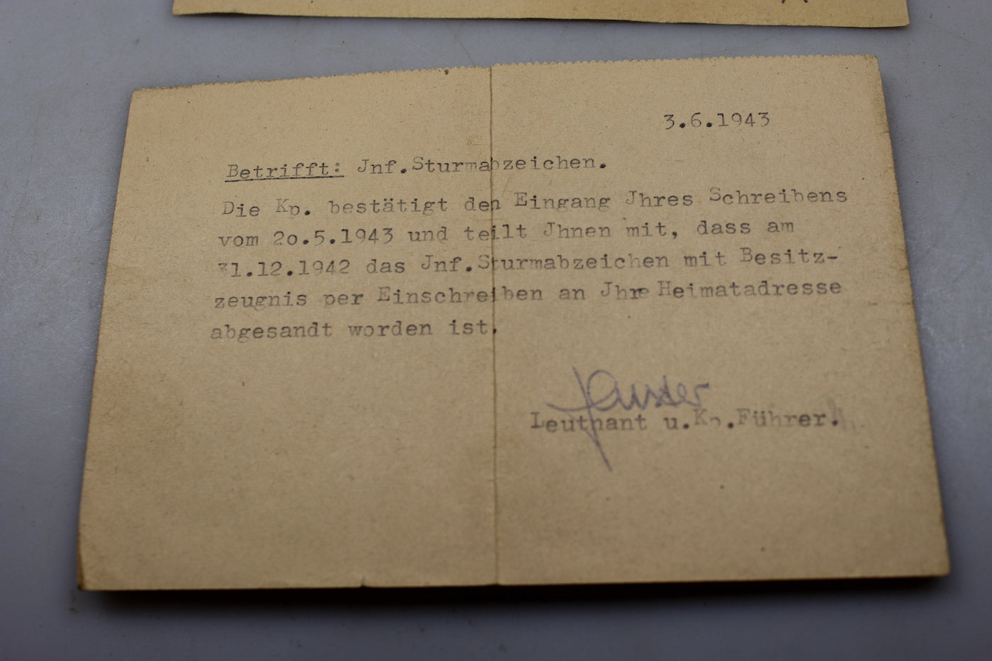 Attribuzione ISA per Ufficiale 1943