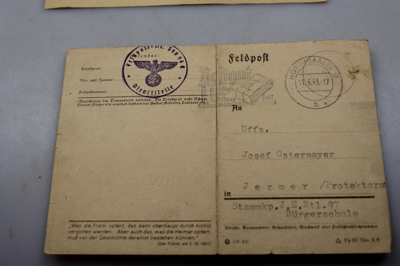 Attribuzione ISA per Ufficiale 1943