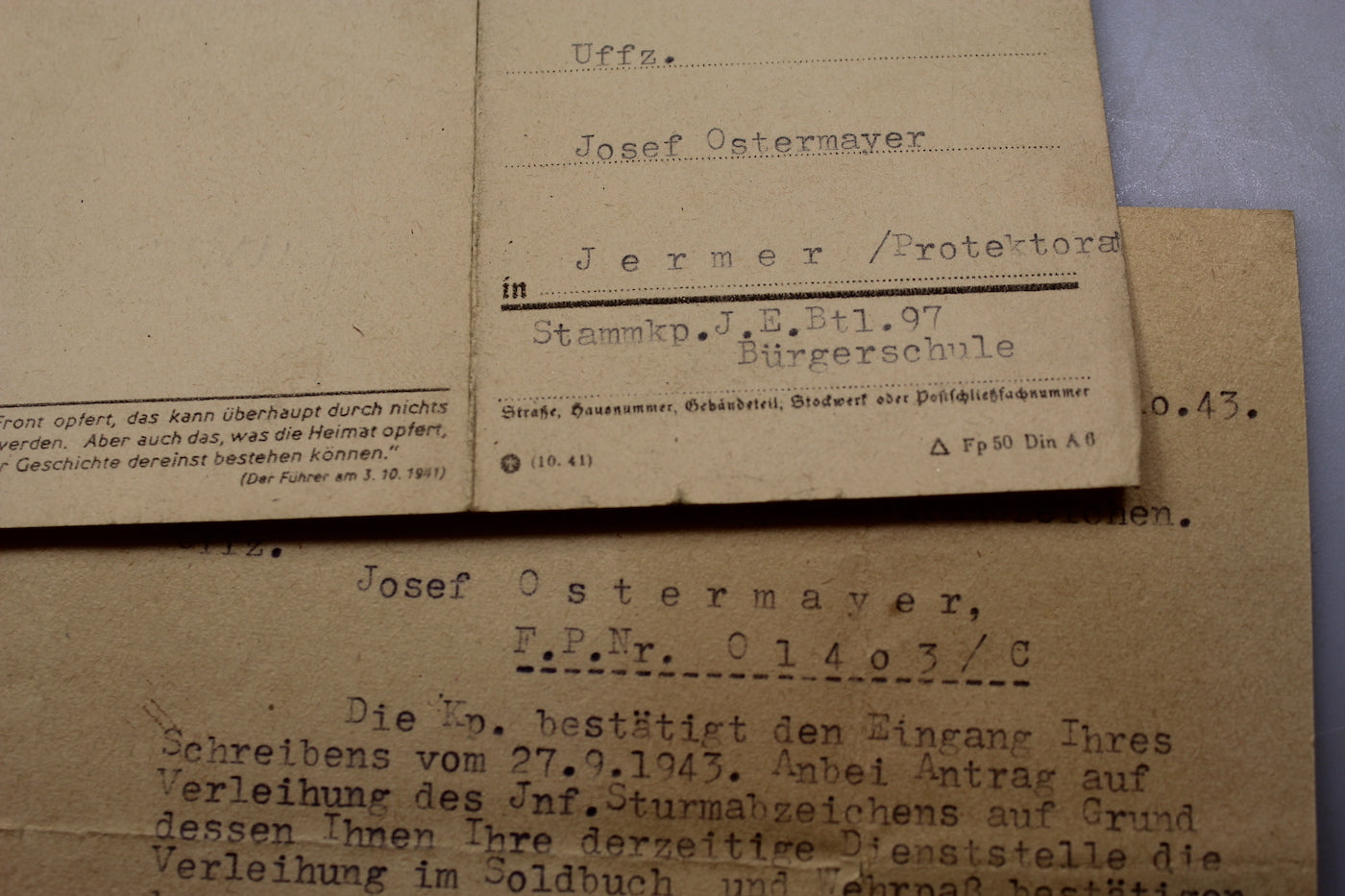 Attribuzione ISA per Ufficiale 1943