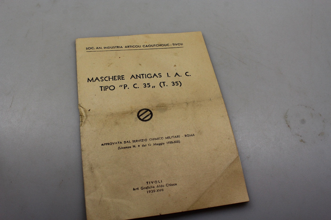 Manuale maschera antigas PC.35 (T.35) WW2