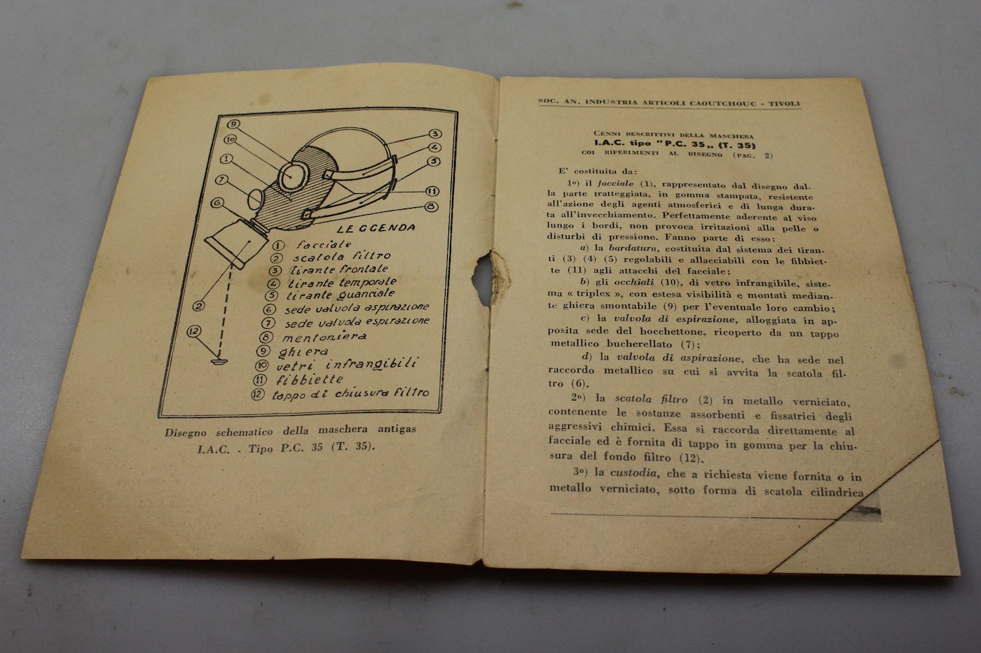 Manuale maschera antigas PC.35 (T.35) WW2, foto 2