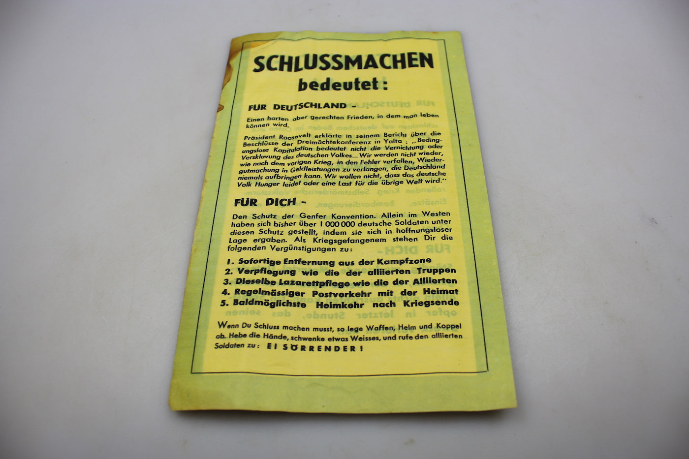 Volantino propaganda Alleato WW2