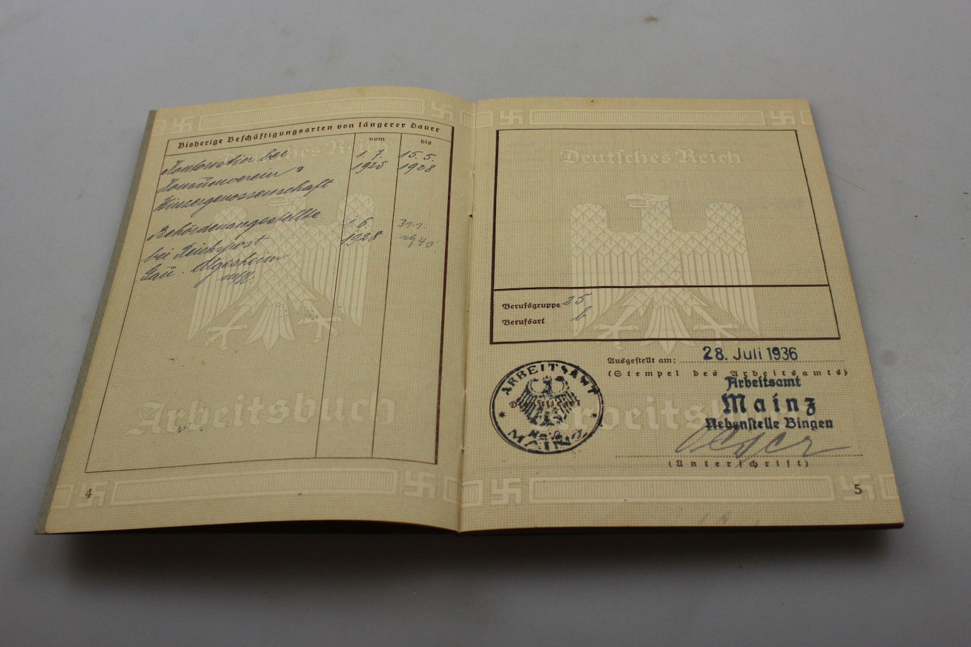 Arbeitsbuch III° Reich periodo prebellico