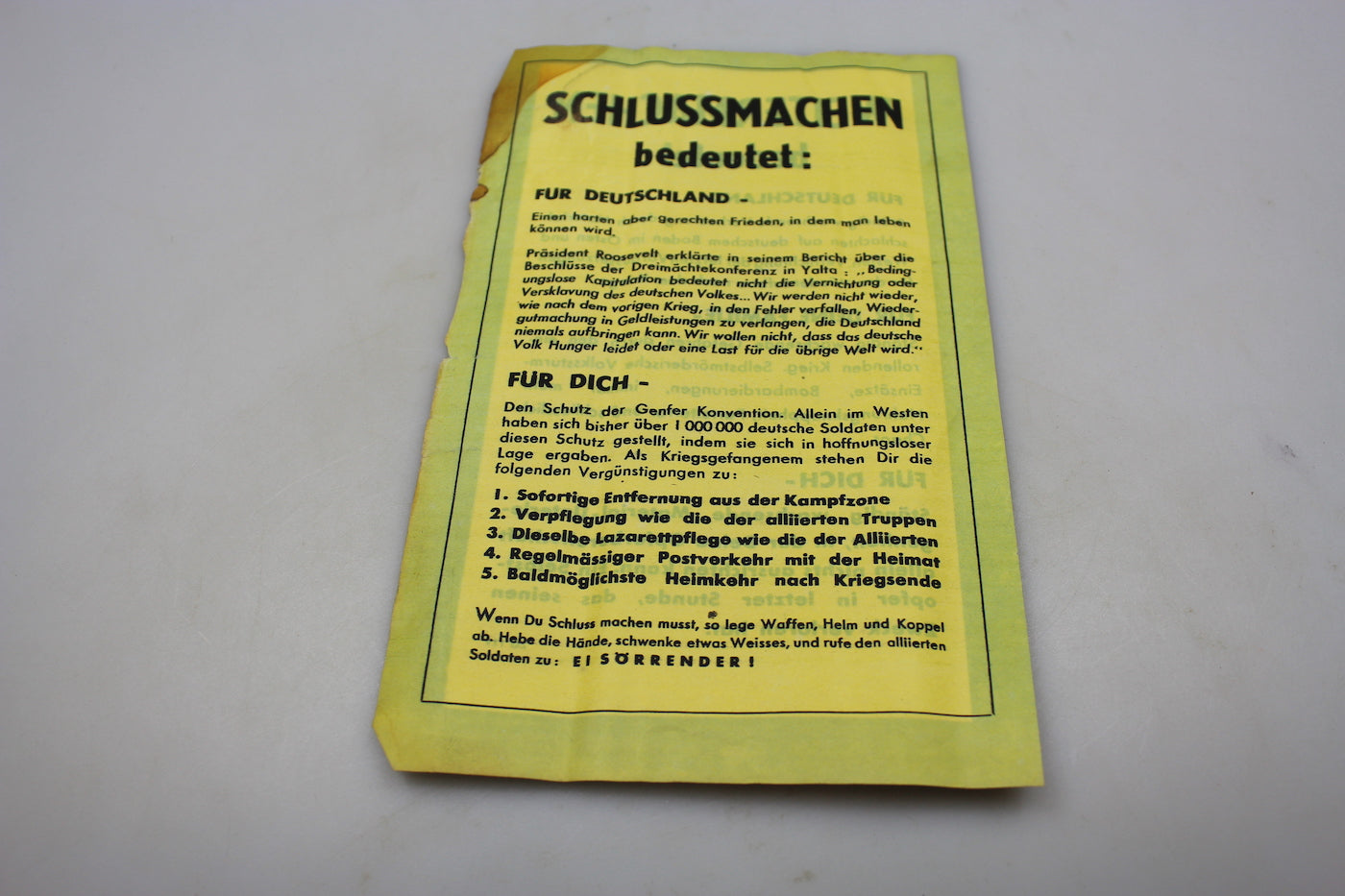 Volantino propaganda Alleato WW2