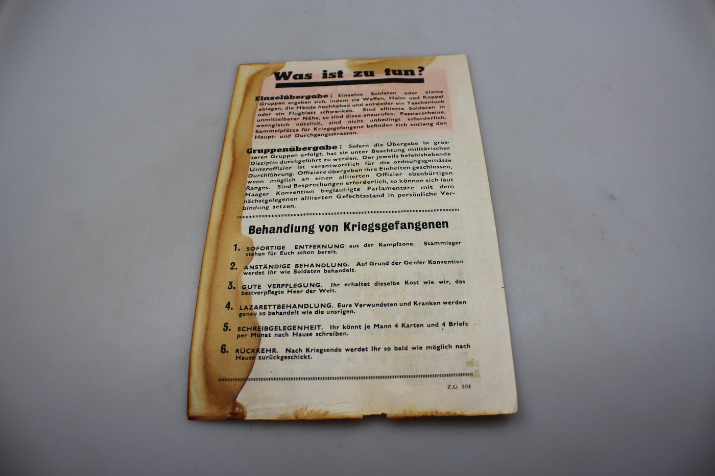 Volantino alleato di propaganda "sparato" WW2