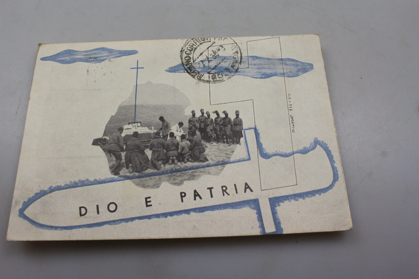 Cartolina postale "Dio e Patria" REI anni 30'