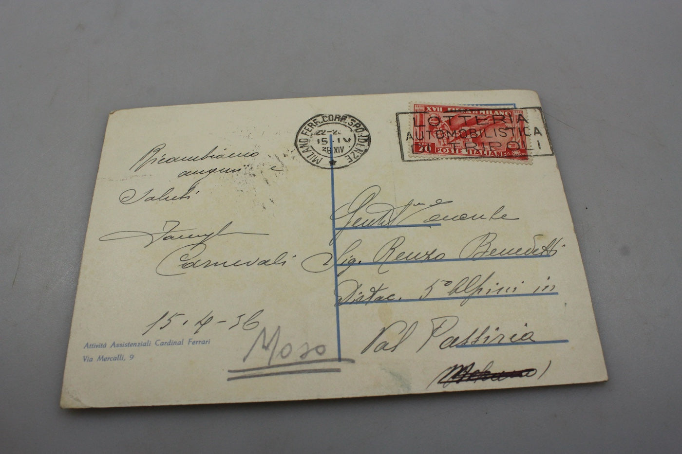 Cartolina postale "Dio e Patria" REI anni 30'
