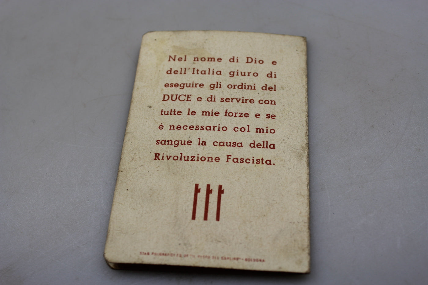 Tessera " Piccola Italiana " XVIII°