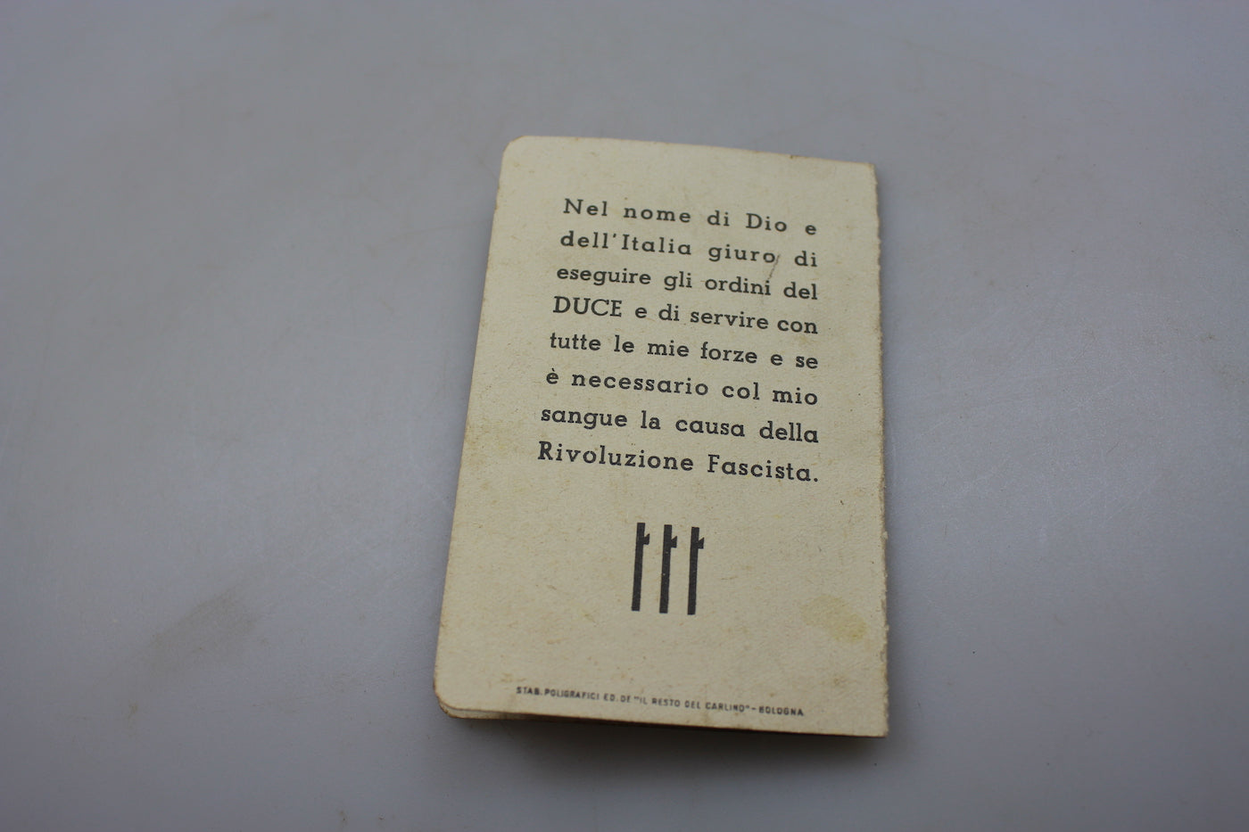 Tessera "Figlio della Lupa" XVII° E.F.