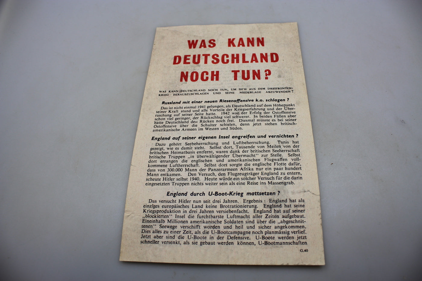 Volantino propaganda Alleato anti-nazi WW2