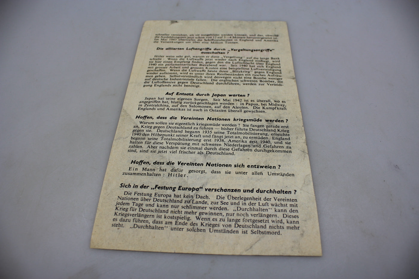 ” Was kann Deutschland noch tun ?” Volantino Alleato propaganda WW2