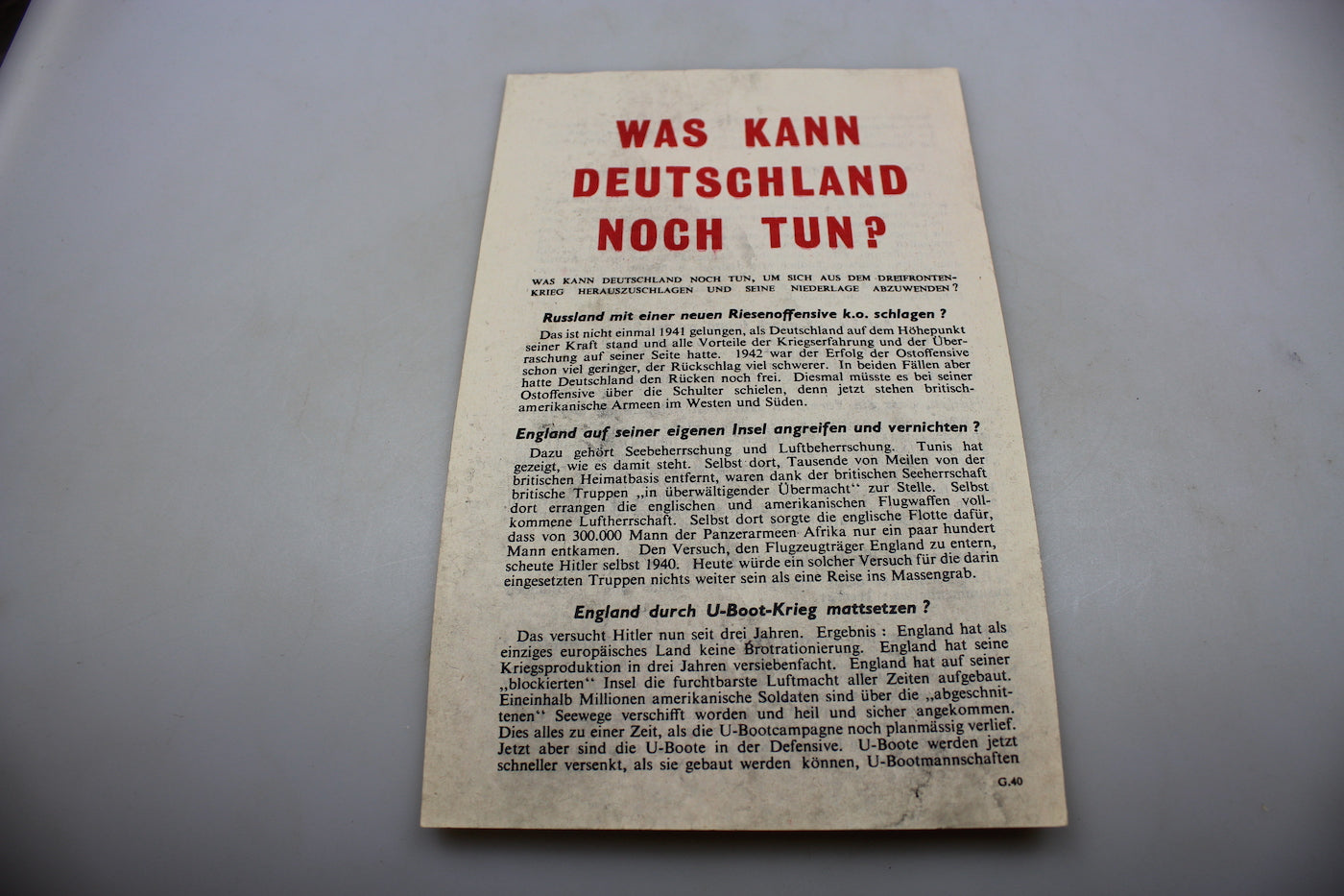 Volantino propaganda Alleata WW 2