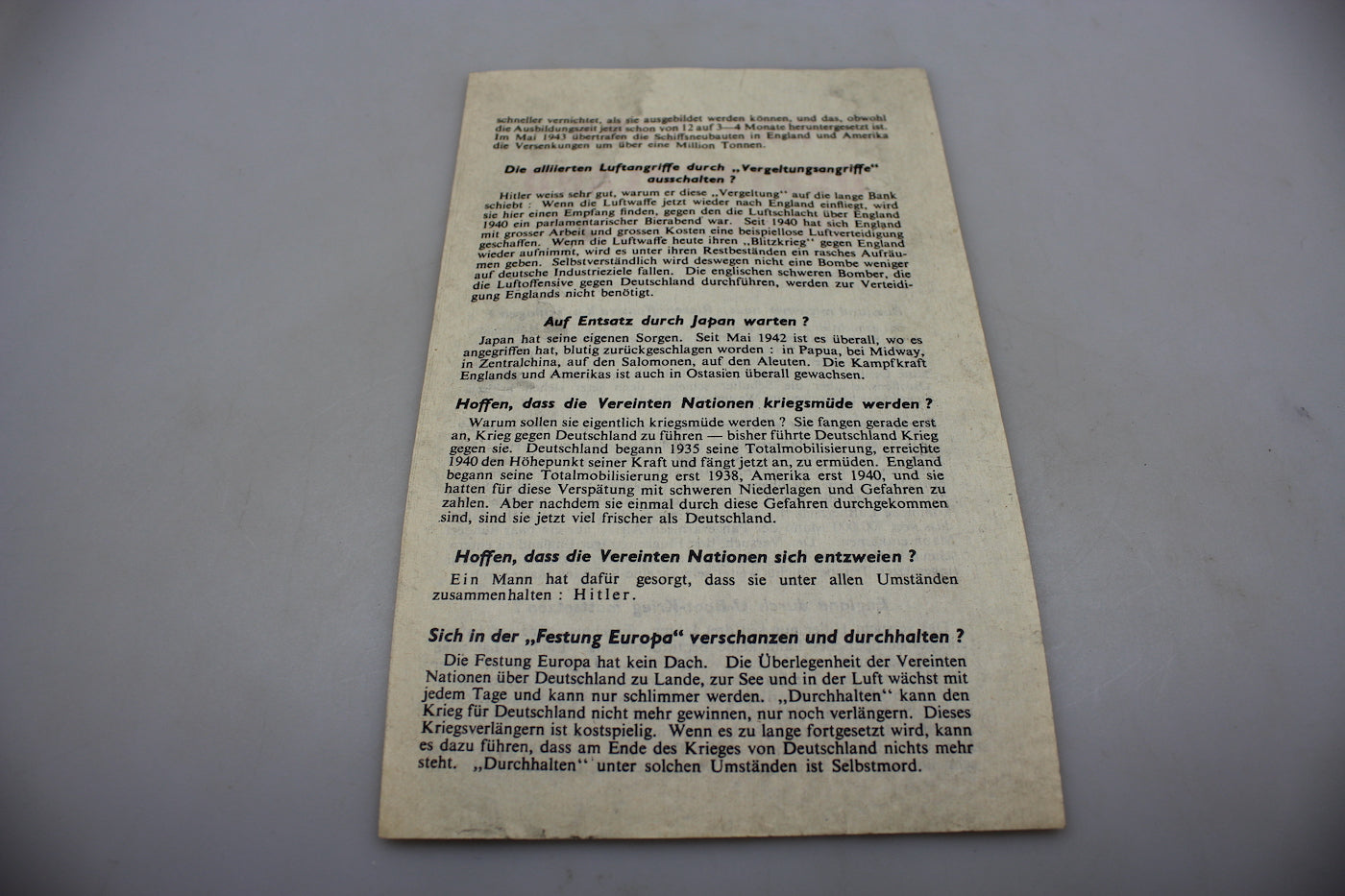 Volantino propaganda Alleata WW 2