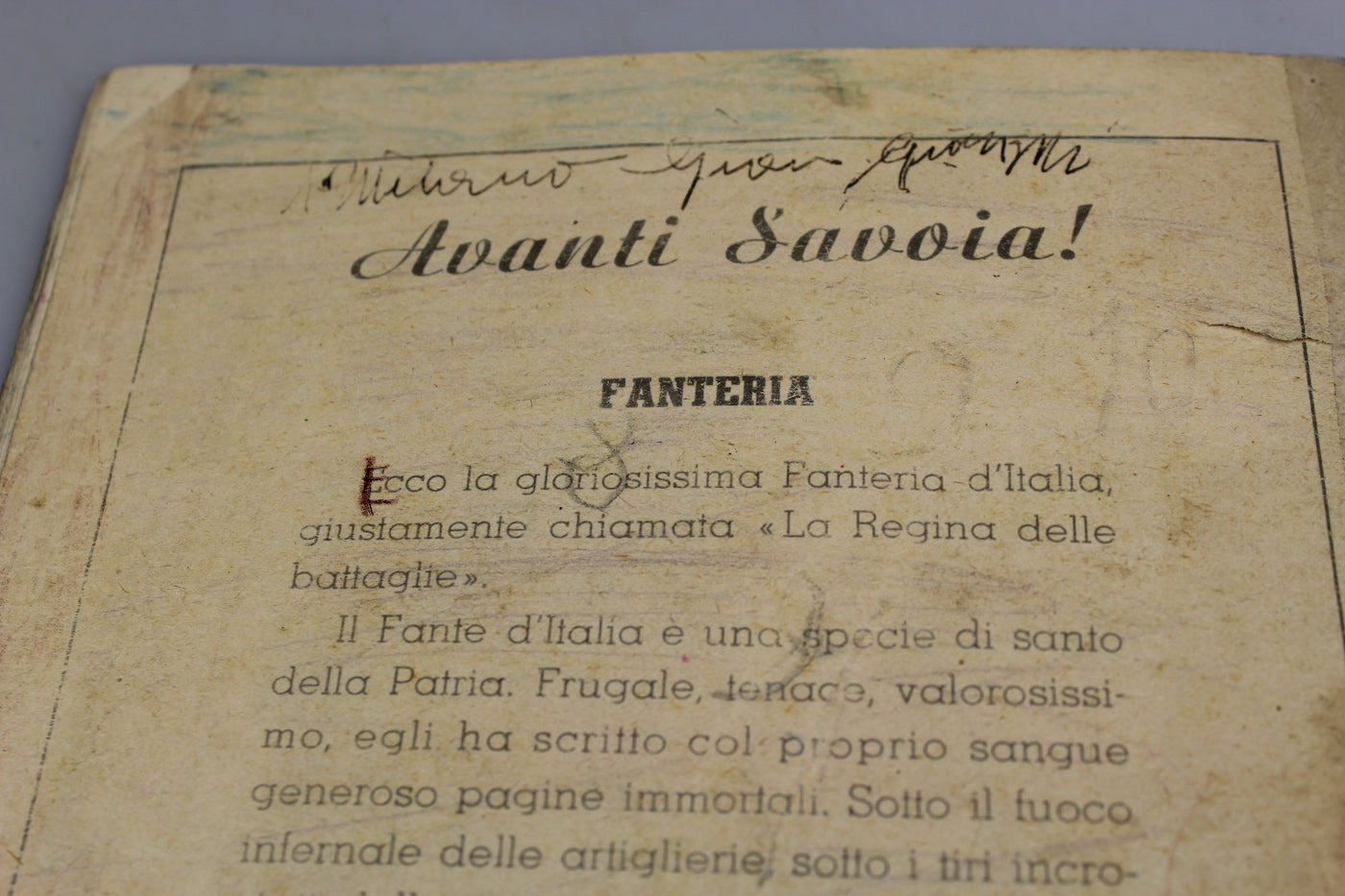Quaderno scolastico del periodo del Ventennio