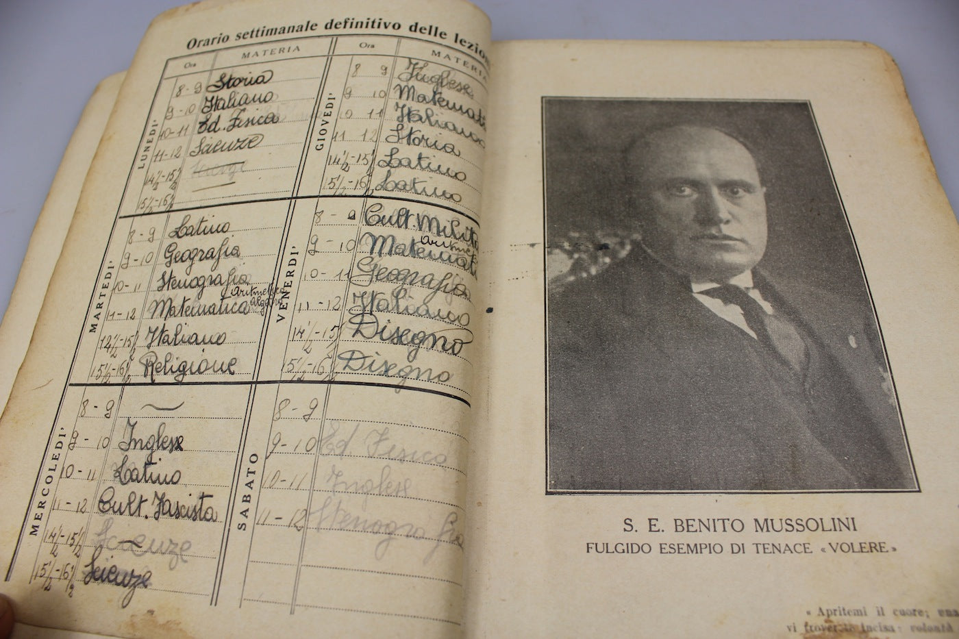 Diario scolastico per l'anno 1934/35